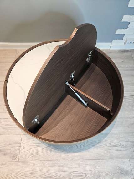 Крутящийся журнальный столик Secret Service с крышкой и выдвижным ящиком