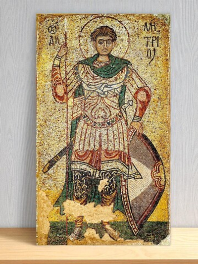 Дмитрий (Димитрий) Солунский великомученик Фессалоникийский. Деревянная икона на левкасе