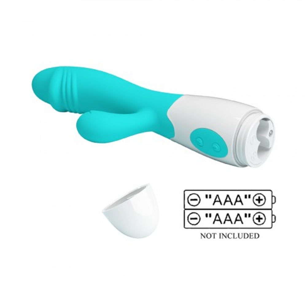 Бирюзовый вибратор-кролик Snappy (19)