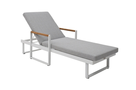 Шезлонг из алюминия Joygarden МАЯ, белый, светло-серый