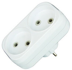 Разветвитель "UNIVersal" 2гн. б/з плоский белый 6А 250В (еврослот)