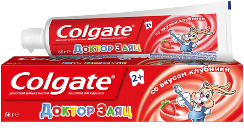Зубная паста Colgate Доктор Заяц «Клубника» 50 мл (2+)