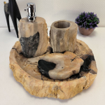 Набор из окаменелого дерева 4 предм Fossil Set NF-63072 поднос 30см*33см
