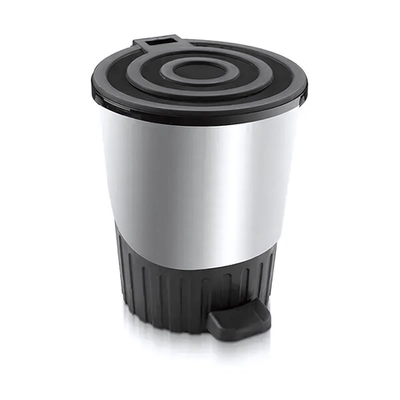 Ведро мусорное с педалью 26 л сереброшт