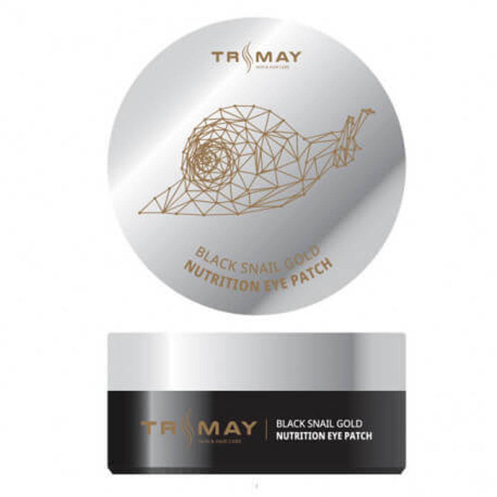 Питательные гидрогелевые патчи с муцином чёрной улитки TRIMAY Black Snail Gold Nutrition Eye Patch, 90 шт.