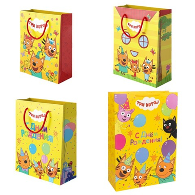 Подарочный пакет «Три кота» в четырех размерах