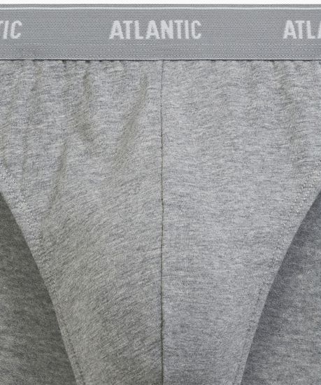 Мужские трусы (2шт) слипы спорт Atlantic 2RMP-094, хлопок, серый меланж + морской