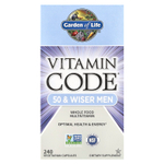 Garden of Life, Vitamin Code, мультивитамины из цельных продуктов для мужчин от 50 лет, 240 вегетарианских капсул