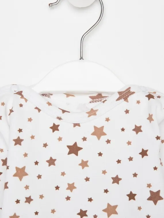 Боди детское, цвет белый/бежевый, рост 74 см