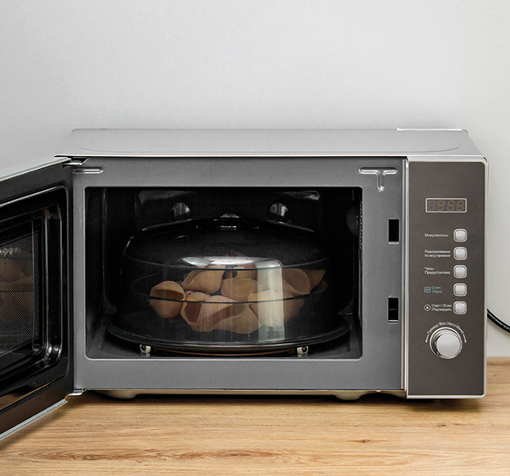 Крышка для разогрева пищевых продуктов в СВЧ-печи D245мм Прозрачный М1415