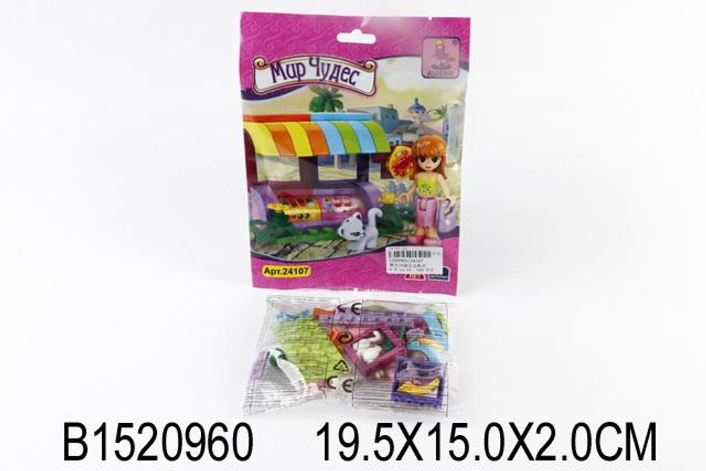 Конструктор блочный Аусини Город Мир чудес 33 дет. пакет