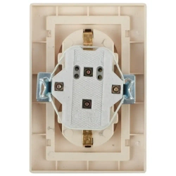 Розетка Intro Plano 1-205-04 с заземлением двойная 2X2P+E Schuko 16А-250В IP20 скрытой установки шампань