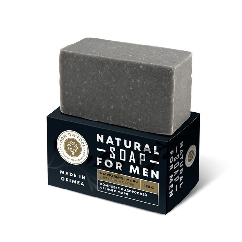 Натуральное твердое мыло с комплексом водорослей Черного моря Для бани и сауны, 180 г (3,48 б)