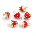 пм129-з Подвеска "Мухомор" с эмалью 12*9мм, позолота