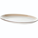 Блюдо «Чино» овальное;фарфор;,H=30,L=340,B=265мм;белый,бежев. (Цвет: белый)