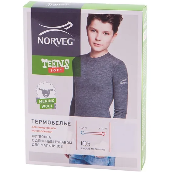 Термобелье детское Norveg Soft Teens футболка подростковая с длинным рукавом 4SJ2HL