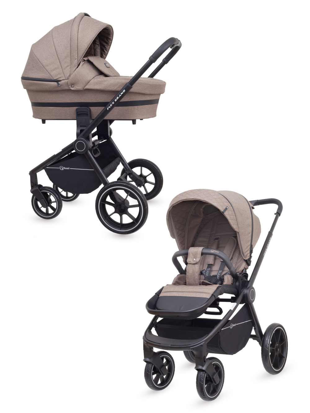 Коляска детская "FLEX GRAND" (2в1) RA065 Cacao Brown