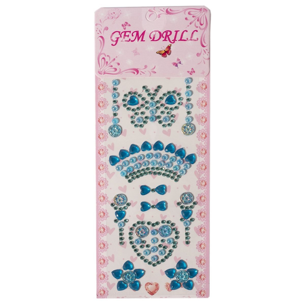 Наклейки-стразы Alingar, акриловые, "Весенний декор", бабочки, сердечки, цветы, пакет с европодвесом