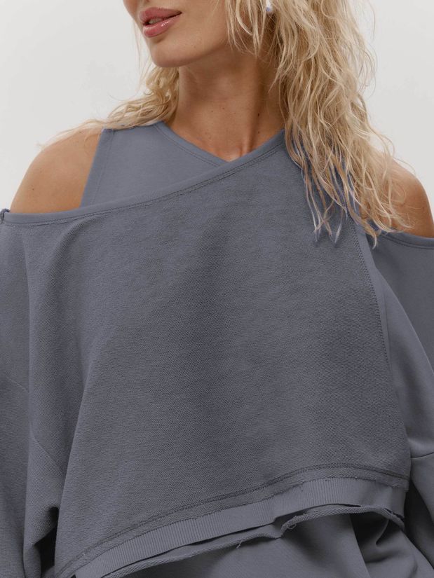 Свитшот двойной, серый