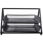 Лоток горизонтальный DELI на 2 отделения, металлический черный