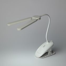 Настольный светильник ЭРА NLED-512-6W-W светодиодный аккумуляторный на прищепке белый | Светодиодные настольные лампы