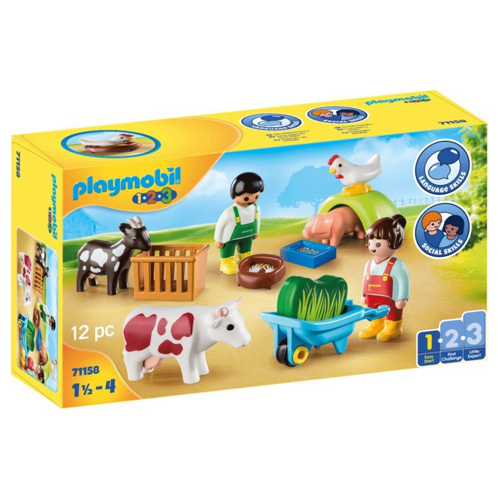 Playmobil - 1.2.3 Маленькая ферма 71158