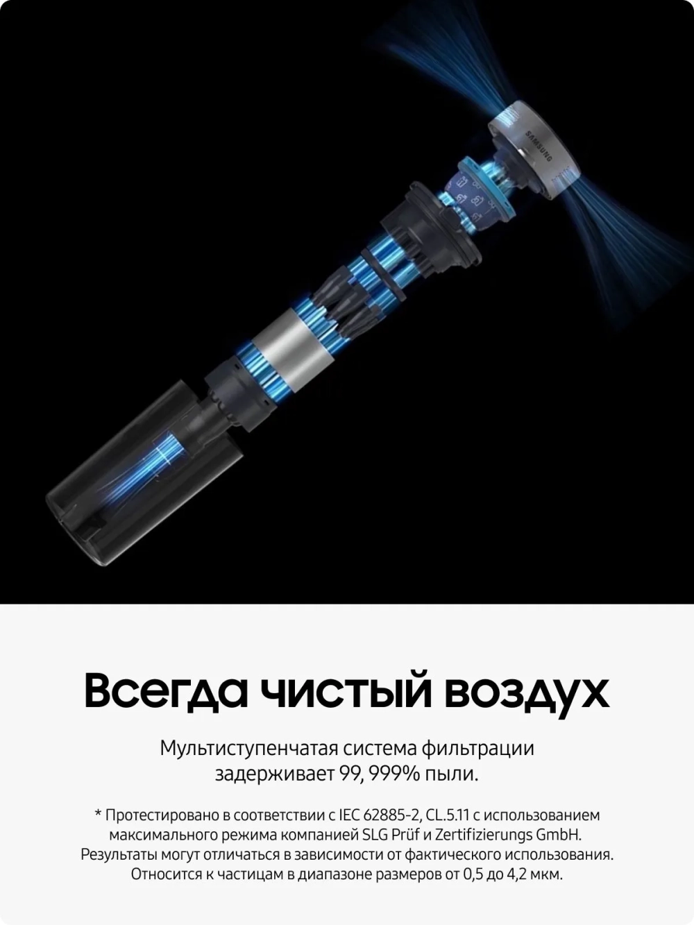 Вертикальный беспроводной пылесос Samsung VS15A6031R4/EV