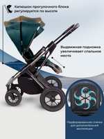 Коляска 3 в 1 Sweet Baby Rocco Air + автокресло Premier Black Green (Air)