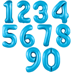 Фольгированная цифра, цвет Голубой 102 см