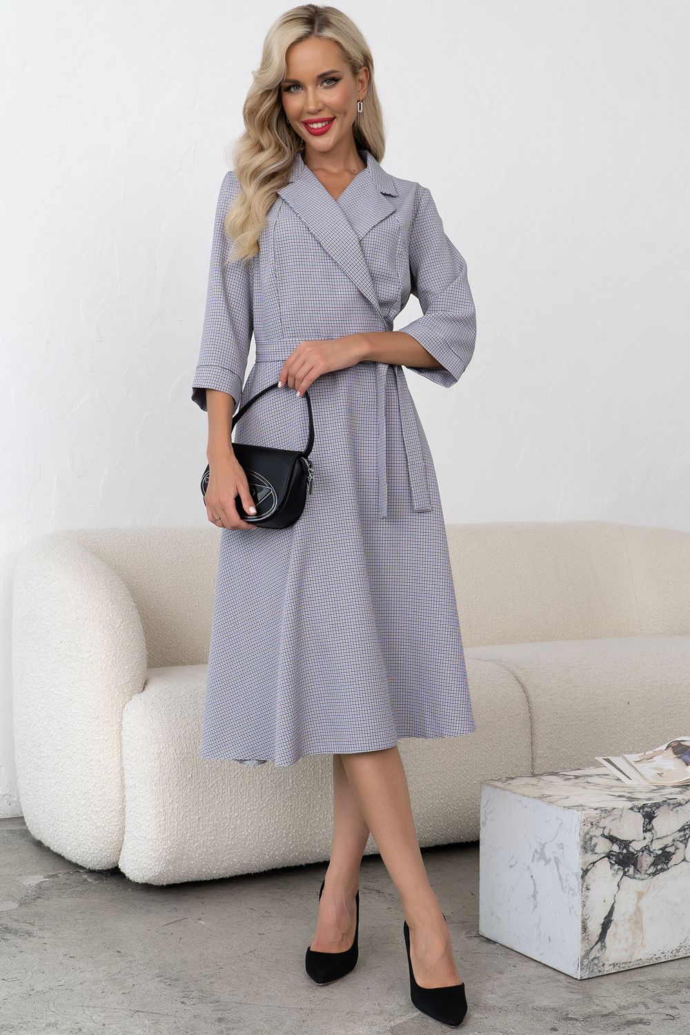 Платье в клетку (серый/клетка) Р11-1225/6 Nikol