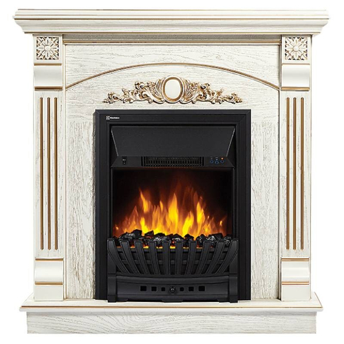 Портал Firelight Barocco Classic шпон белый дуб с золотой патиной