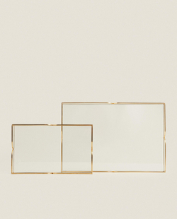 Zara Home Поднос из стекла, цвет золотой, 28 см