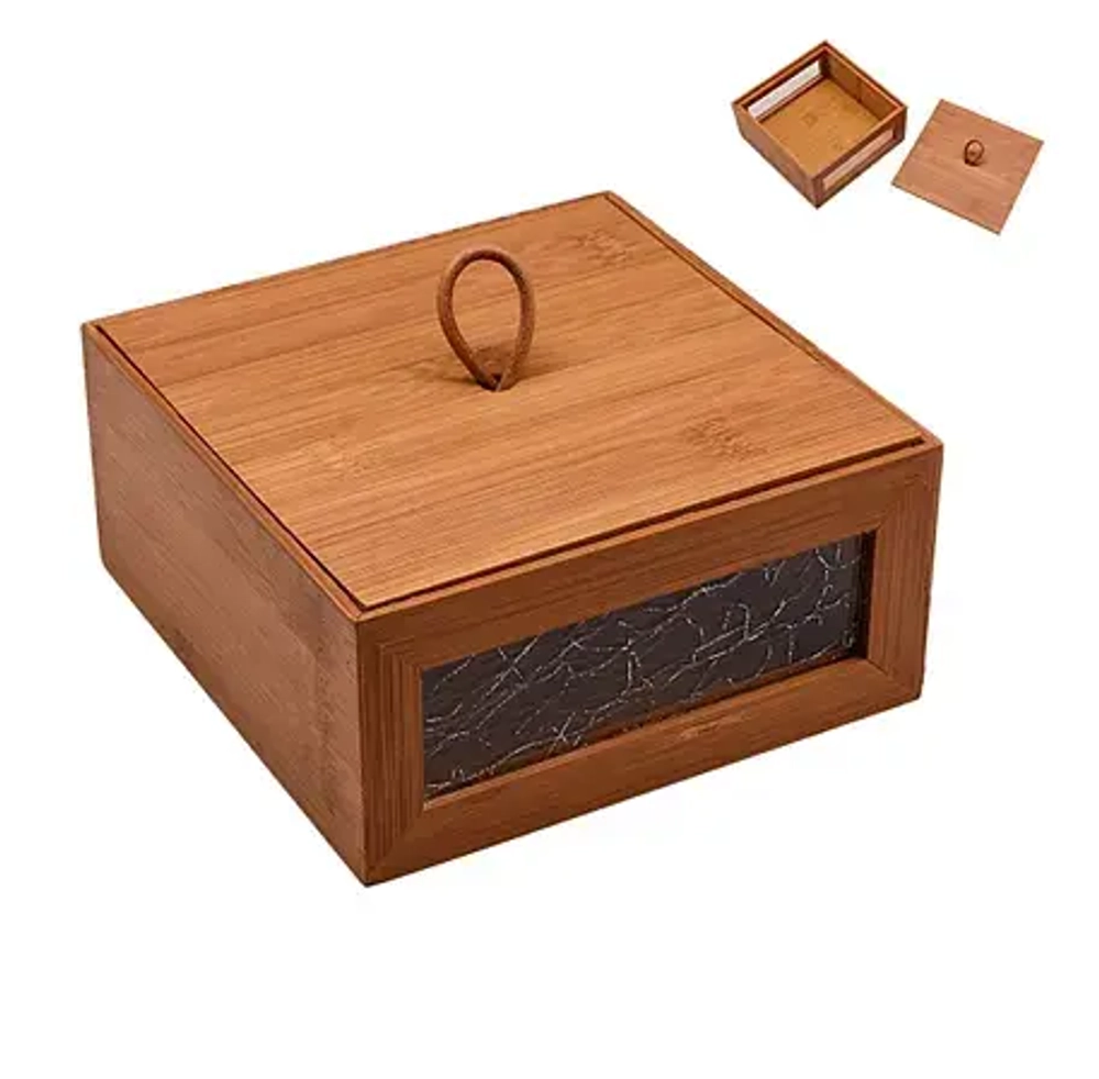 Бокс для хранения (бамбук), 15х15х7см