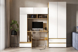 Стол компьютерный Некст 1, Дуб Золотой, Белый