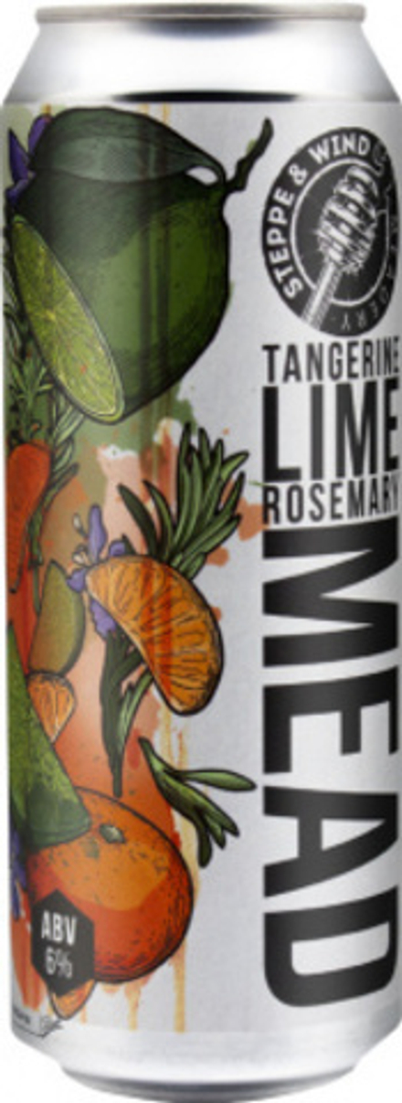 Медовуха Степь И Ветер Танжерин, Лайм, Розмарин / Mead Steppe & Wind Tangerine, Lime & Rosemary 0.45 - банка