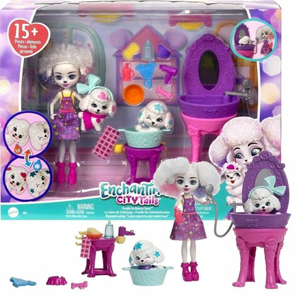 Кукла Enchantimals Mattel - Игровой набор Салон красоты с куклой и фигурками собак с функцией изменения цвета - Энчантималс HHC20
