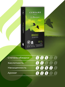 цена Кофе в капсулах Carraro Brasile, 10 капсул для кофемашин Nespresso (Карраро)