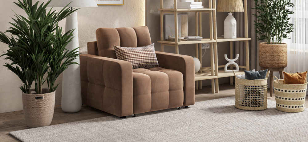 Денди кресло-кровать Велюр Монолит мокко