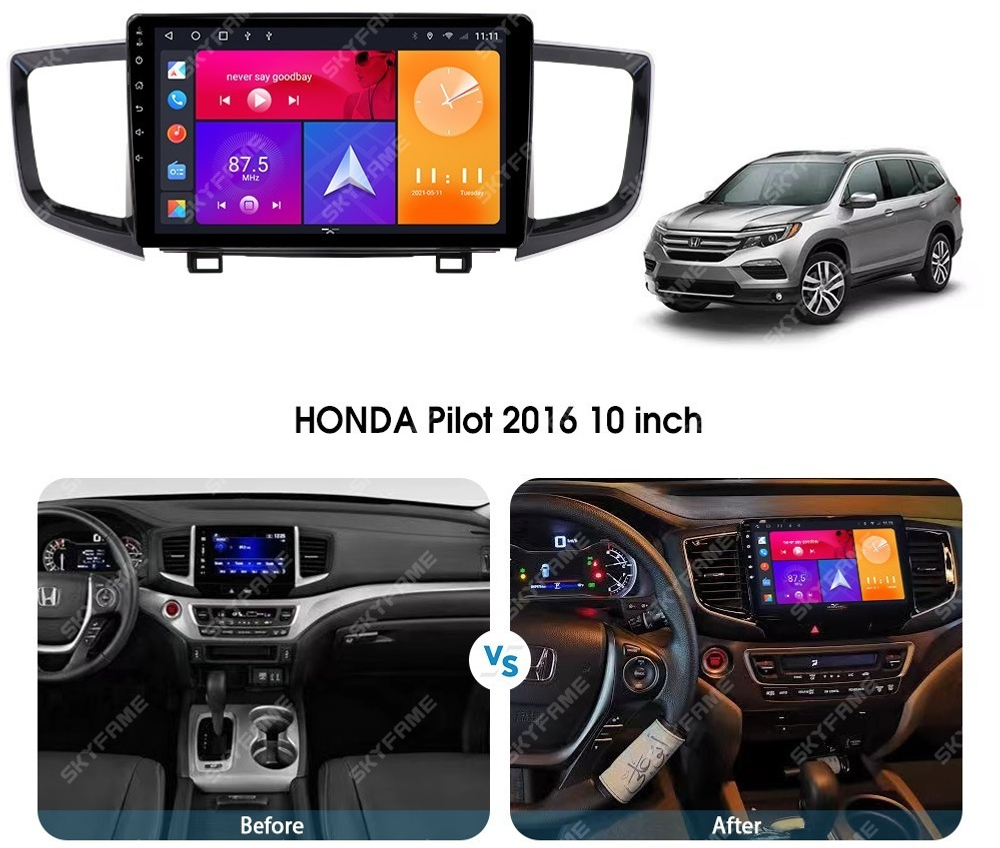 Магнитола для Honda Pilot 2015-2023 - Carmedia SF-1650 QLed, Android 13, TS20, CarPlay, SIM-слот