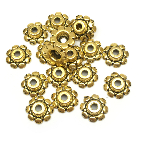 Шапочки для бусин 8х3 мм (20 шт), под золото