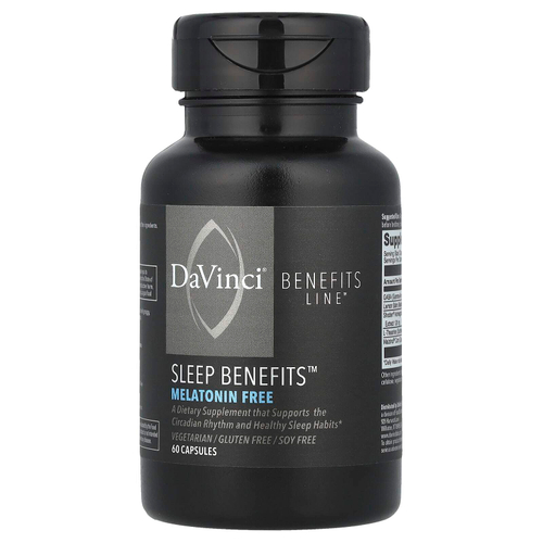 DaVinci Laboratories, Sleep Benefits ™, без мелатонина, 60 капсул