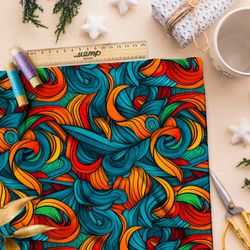 Ткань премиум интерлок эклектичные пятна эмоций