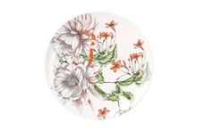 Фарфоровая обеденная тарелка Тропические цветы MW413-II0088, 27.5 см, белый/декор