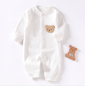 Комбинезон полосатый с мишкой