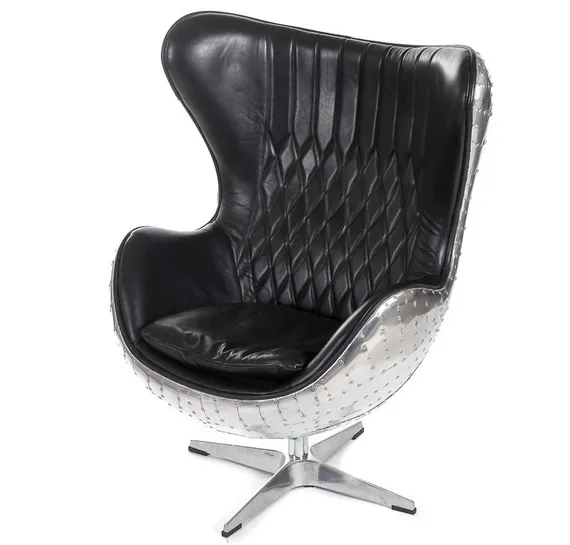Кресло Egg Aviator, черная кожа