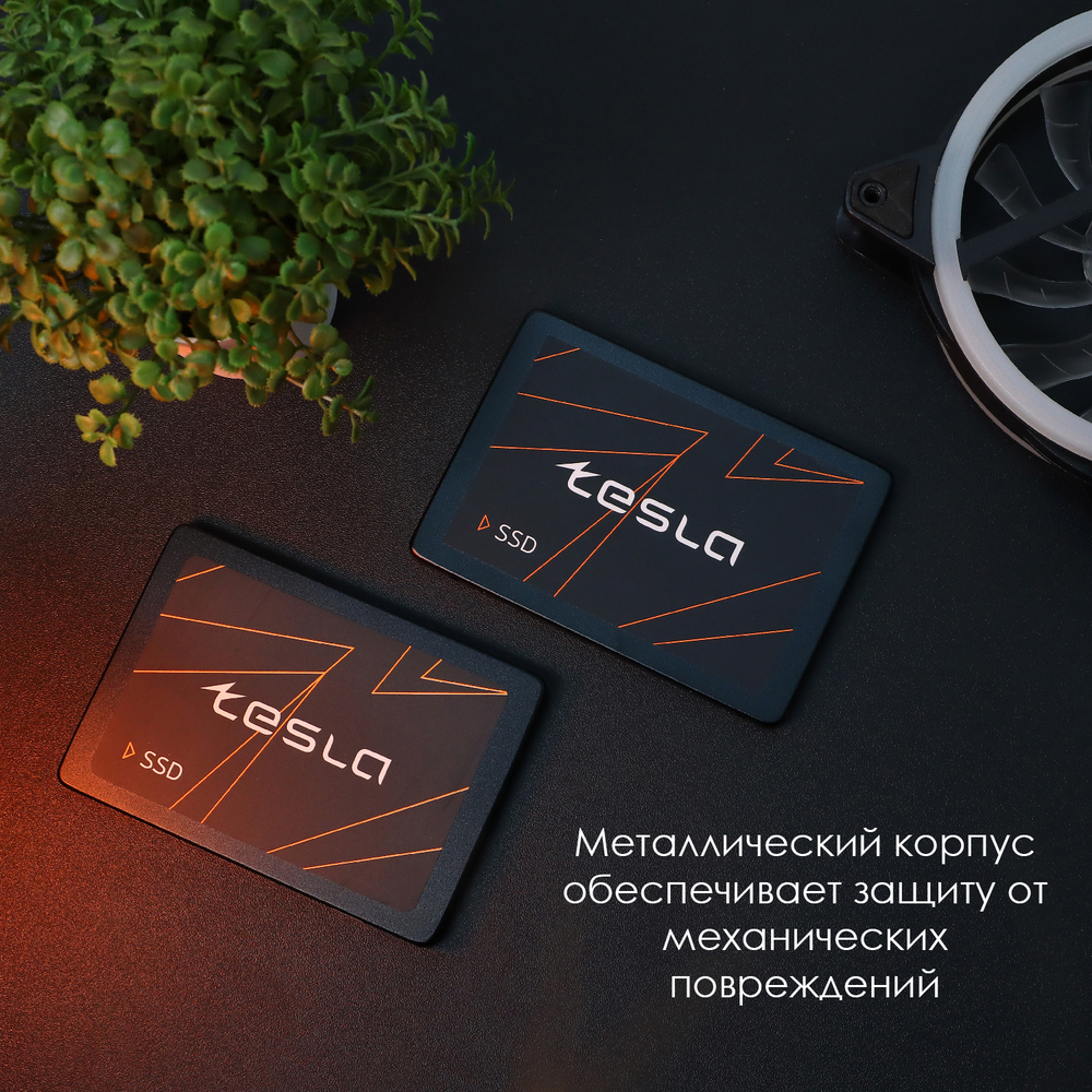 SSD TESLA 1Тб, 2.5", SATA3, Bulk, TLC, Чтение:550мб/с, Запись:500мб/с (SSDTSLA-1TBS3)