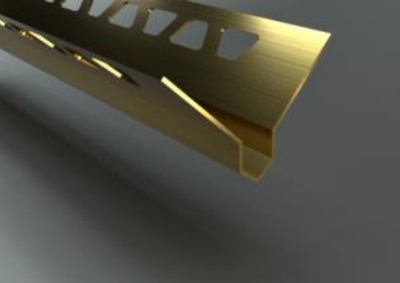 Антивандальный профиль для плитки и керамогранита, латунь шлифованная