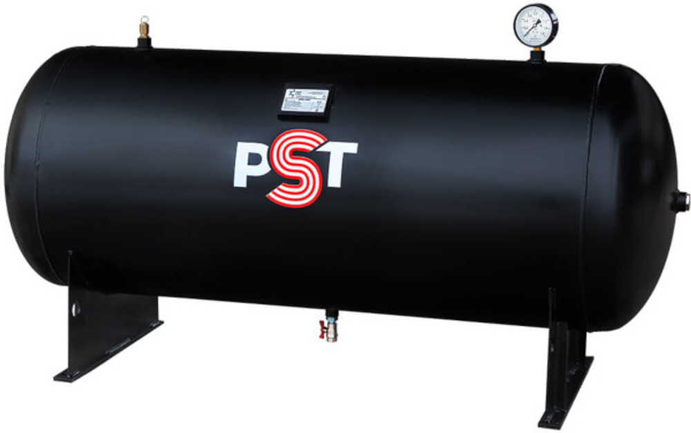 Окрашенный горизонтальный воздушный ресивер pst рг-250 16 бар