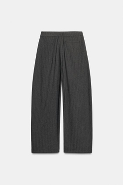 ZARA БРЮКИ-БАЛЛОНЫ СТРУКТУРНОЙ ТКАНИ — ZW COLLECTION, АНТРАЦИТОВО-СЕРЫЙ