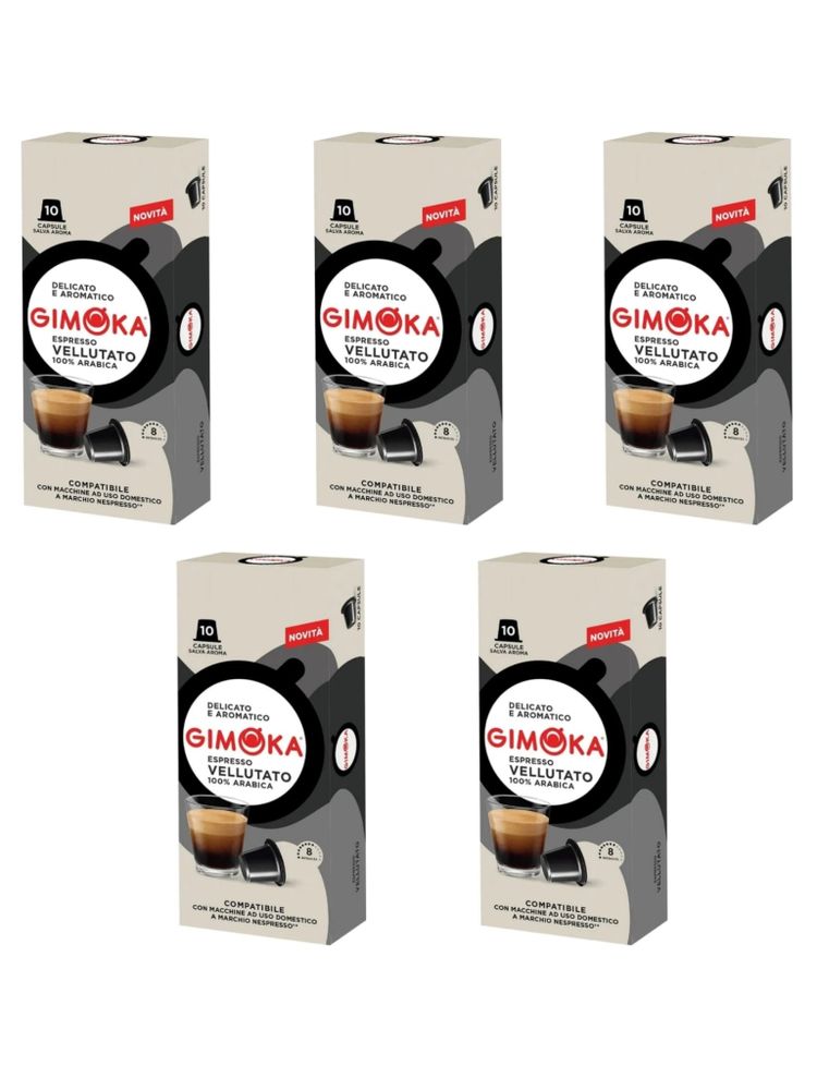 Кофе в капсулах Gimoka Vellutato, 5 упаковок по 10 шт